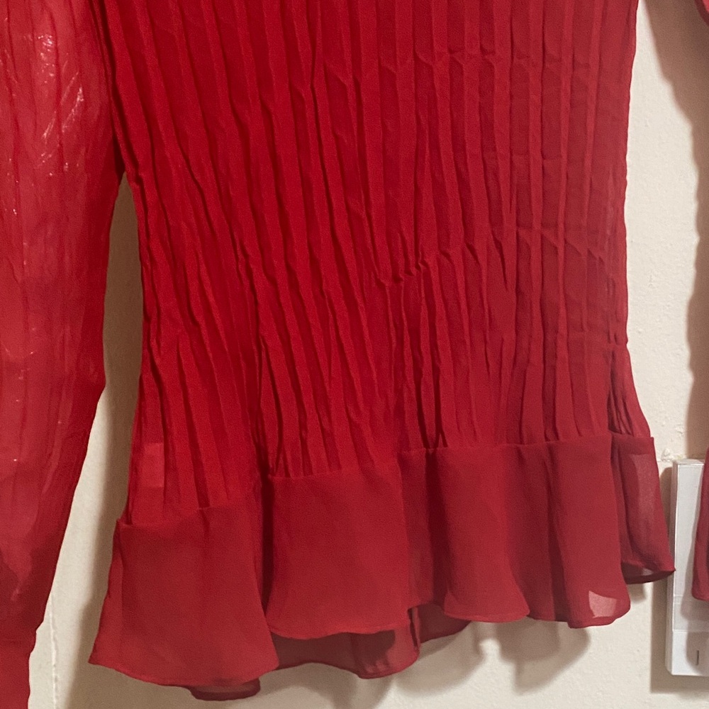 Style & Co. Red Ruffled Blouse Open to Offers! - Picture 3 of 14